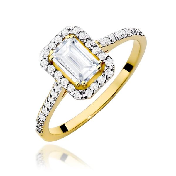 Pierścionek z diamentem laboratoryjnym 0,79 ct, żółte złoto 585