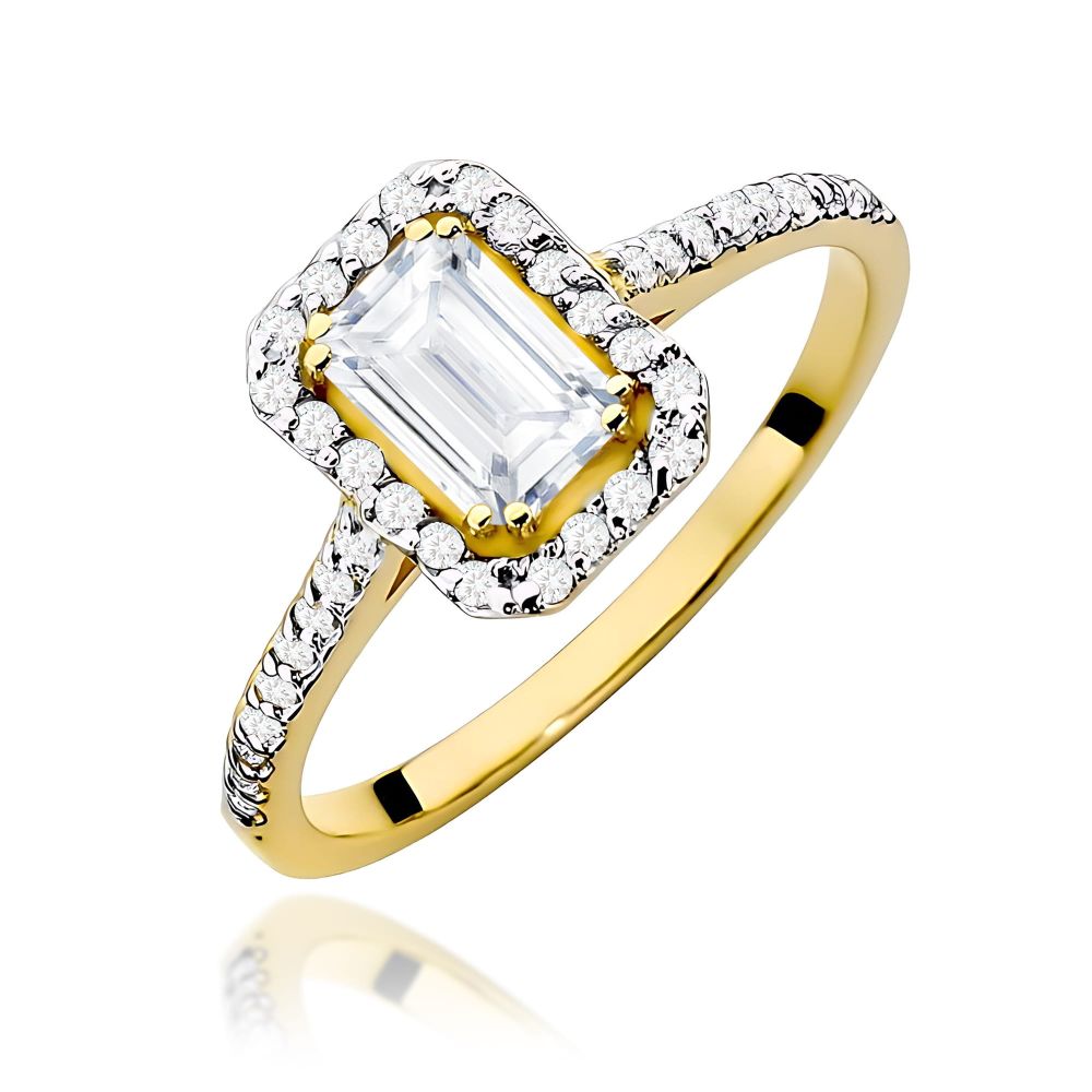 Pierścionek z diamentem laboratoryjnym 0,79 ct, żółte złoto 585