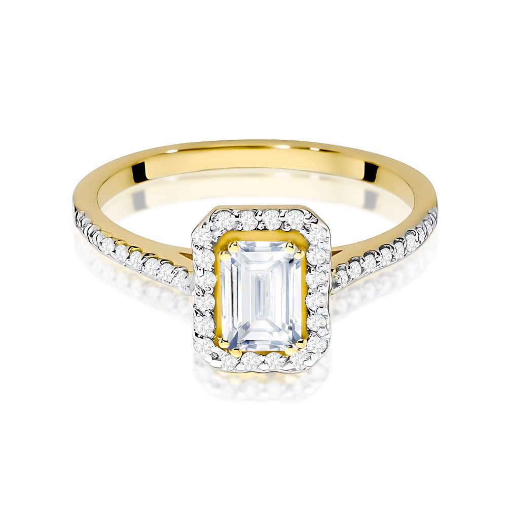 Pierścionek z diamentem laboratoryjnym 0,79 ct, żółte złoto 585