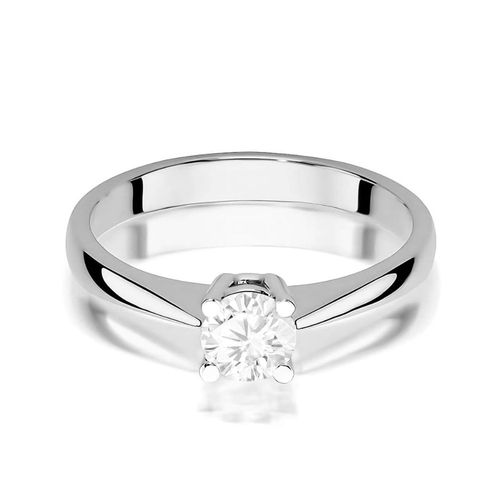 Pierścionek z diamentem laboratoryjnym 0,50 ct, białe złoto 585