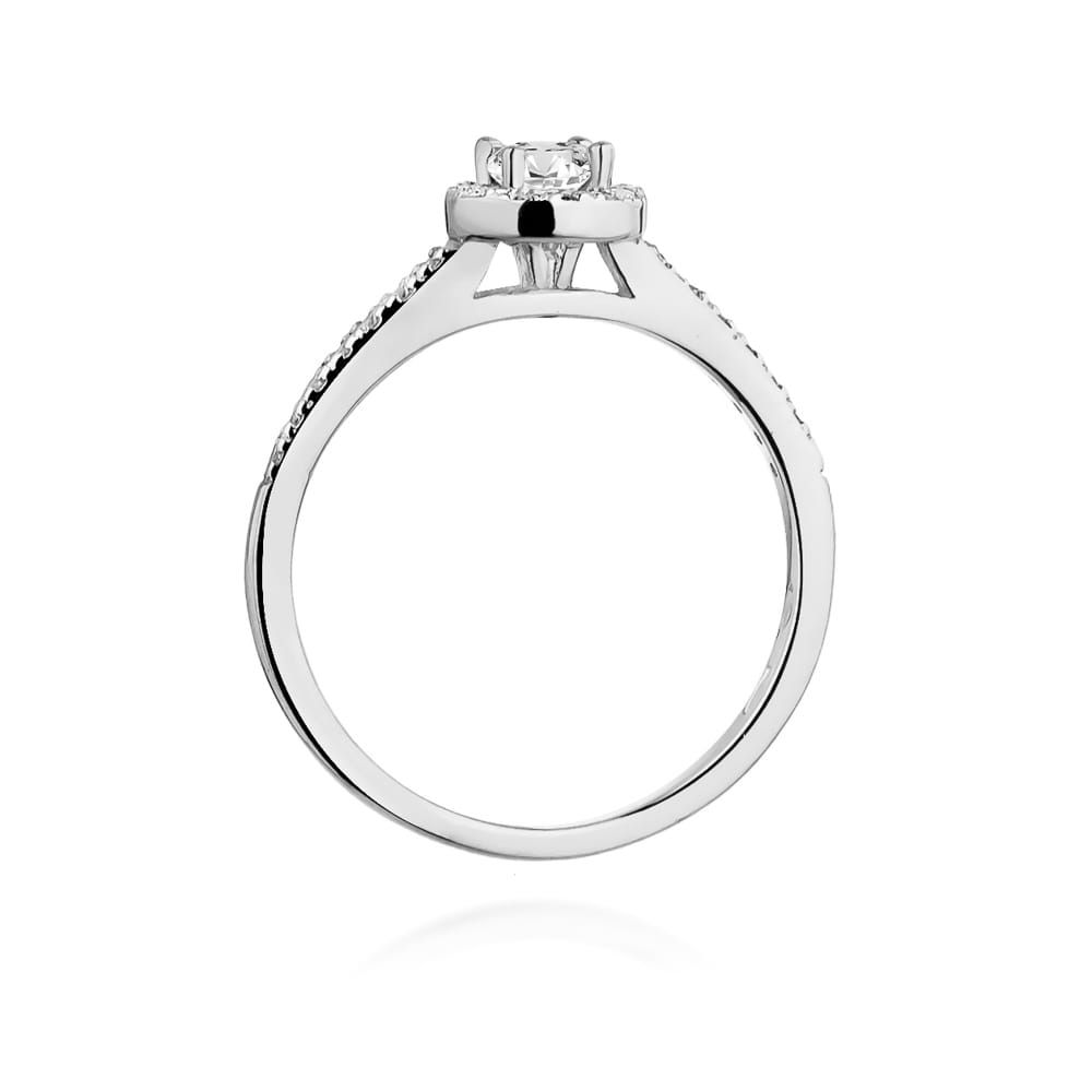 Pierścionek z brylantami 0,28 ct, białe złoto 585