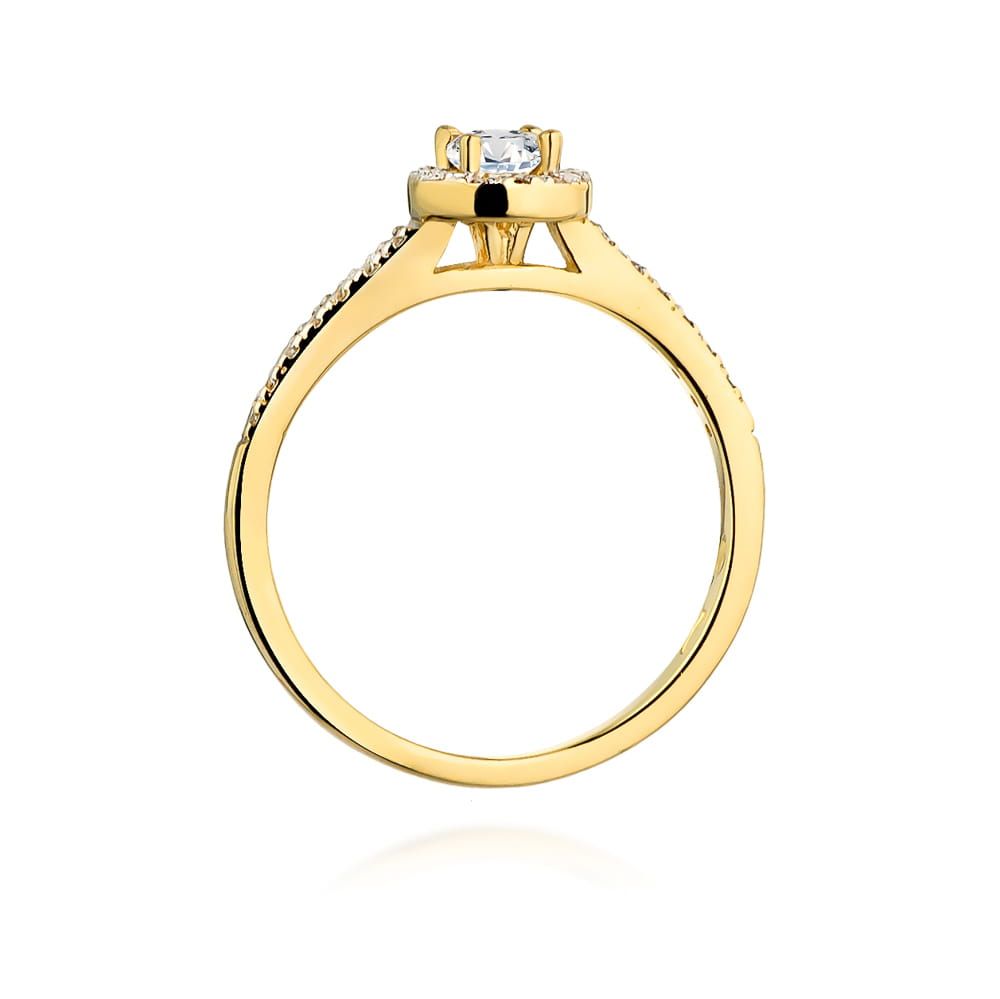 Pierścionek z brylantami 0,28 ct, żółte złoto 585