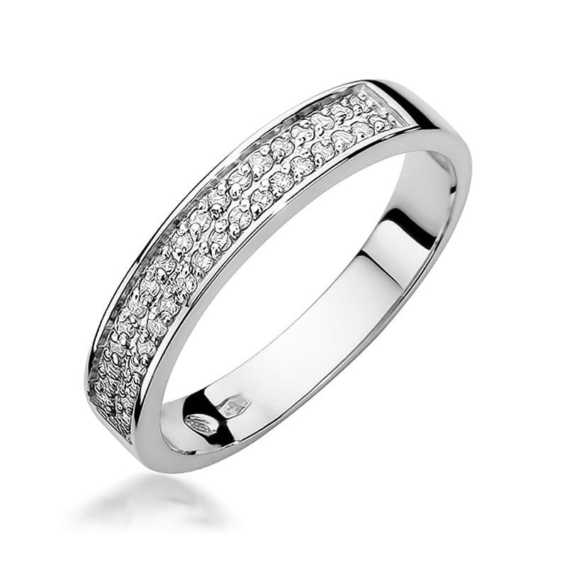 Pierścionek z brylantami 0,18 ct, białe złoto 585
