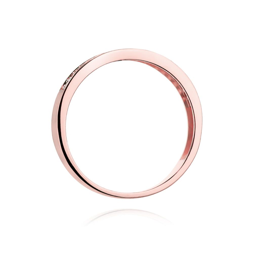 Pierścionek z brylantami 0,18 ct, różowe złoto 585
