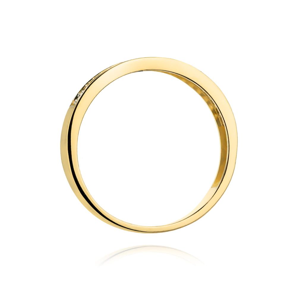 Pierścionek z brylantami 0,18 ct, żółte złoto 585