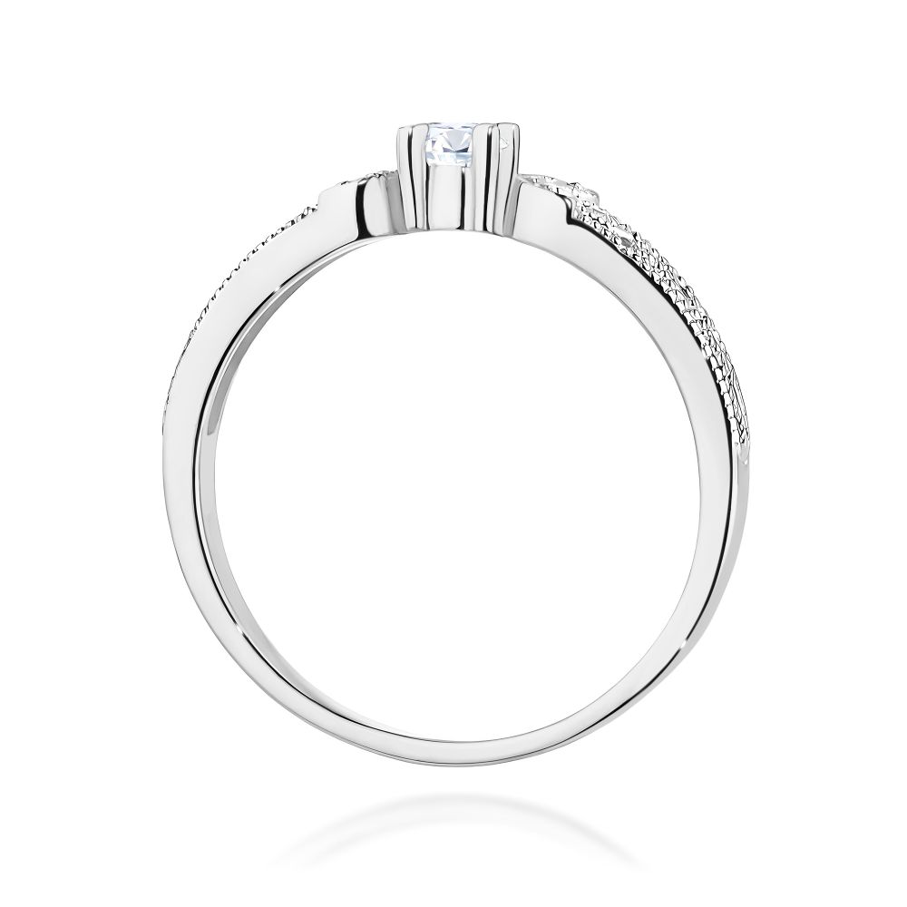 Pierścionek z brylantami 0,13 ct, białe złoto 585
