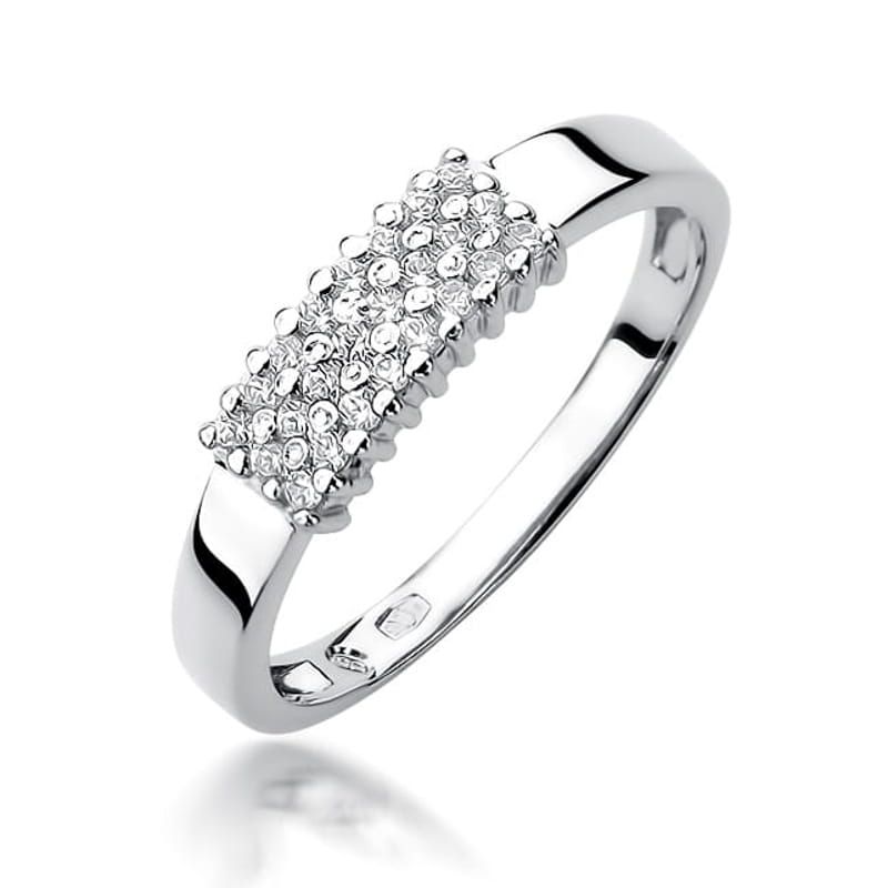Pierścionek z brylantami 0,21 ct, białe złoto 585