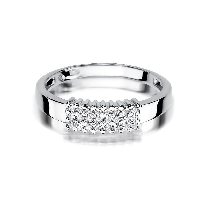Pierścionek z brylantami 0,21 ct, białe złoto 585