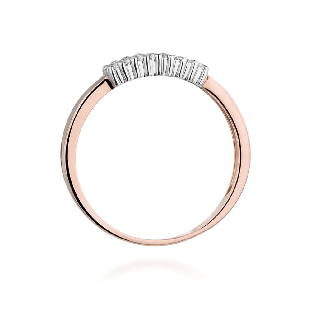 Pierścionek z brylantami 0,21 ct, różowe złoto 585