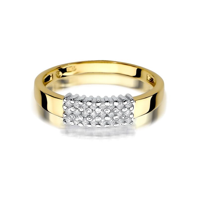 Pierścionek z brylantami 0,21 ct, żółte złoto 585