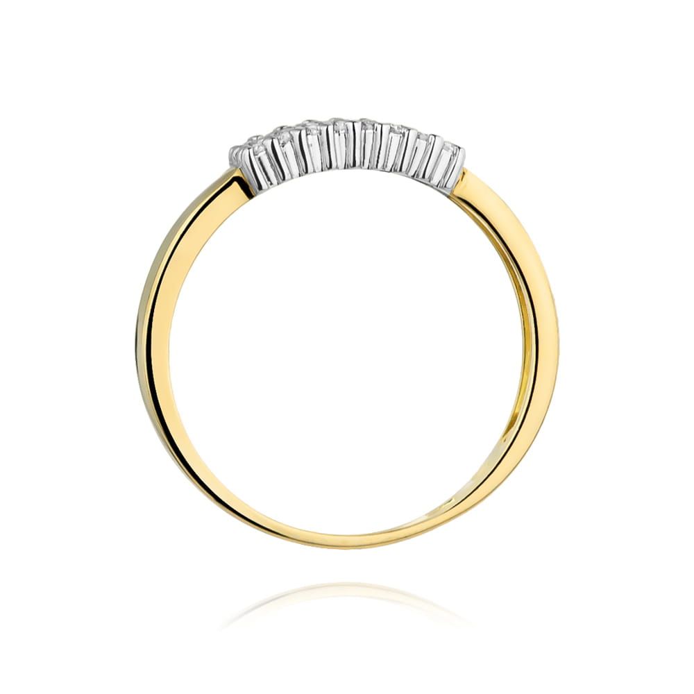 Pierścionek z brylantami 0,21 ct, żółte złoto 585