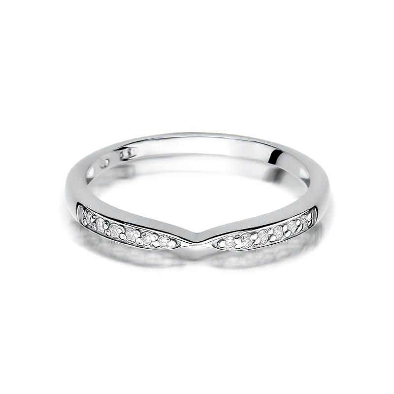 Pierścionek z brylantami 0,10 ct, białe złoto 585