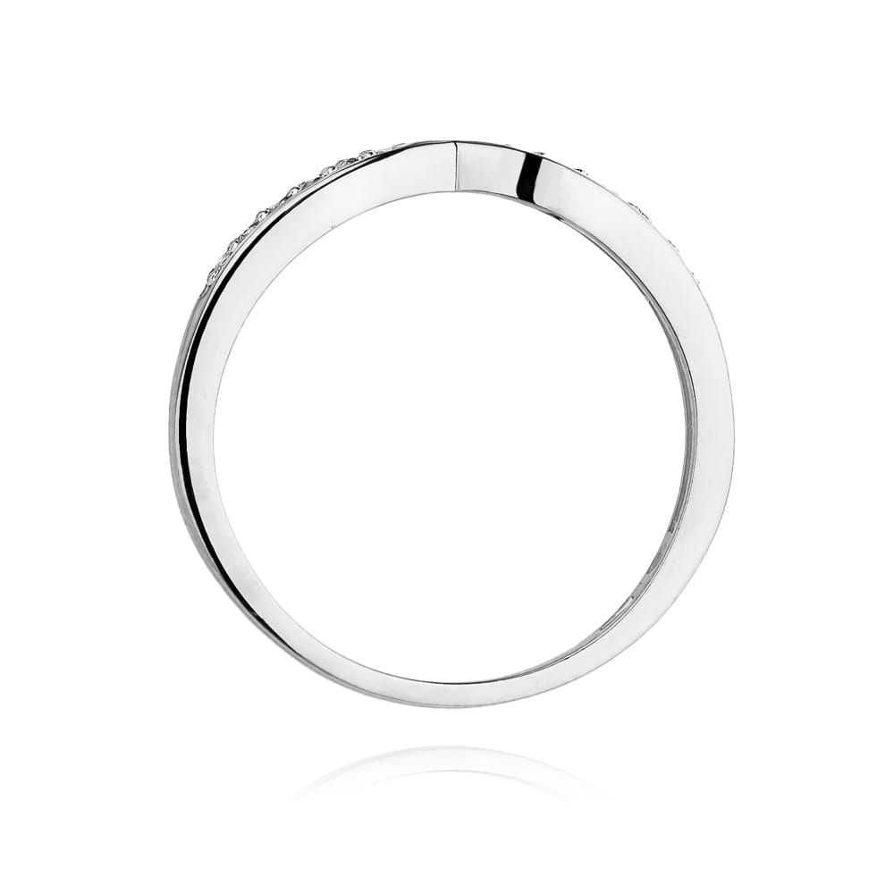 Pierścionek z brylantami 0,10 ct, białe złoto 585