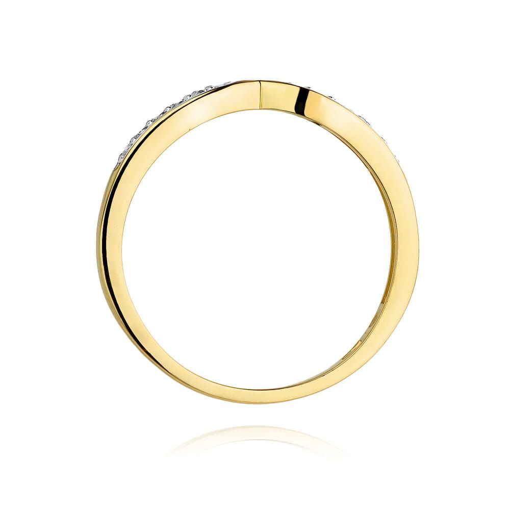Pierścionek z brylantami 0,10 ct, żółte złoto 585