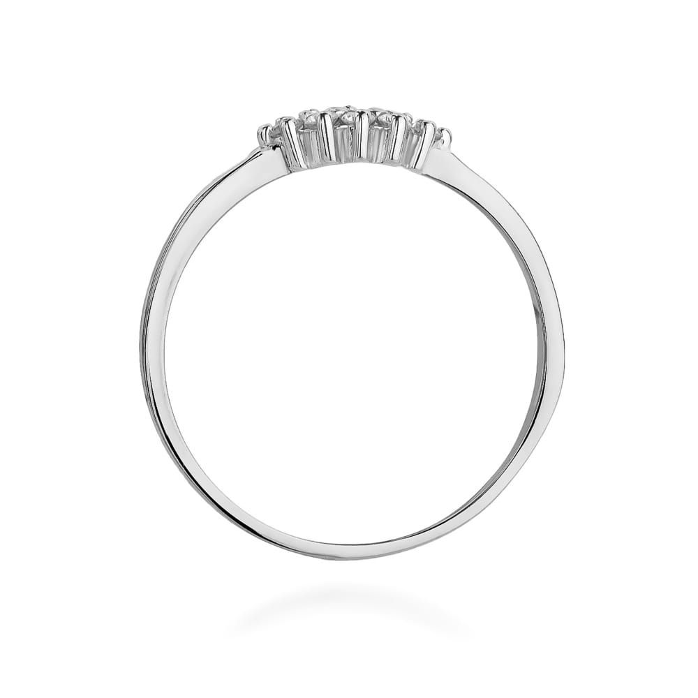 Pierścionek z brylantami 0,12 ct, białe złoto 585