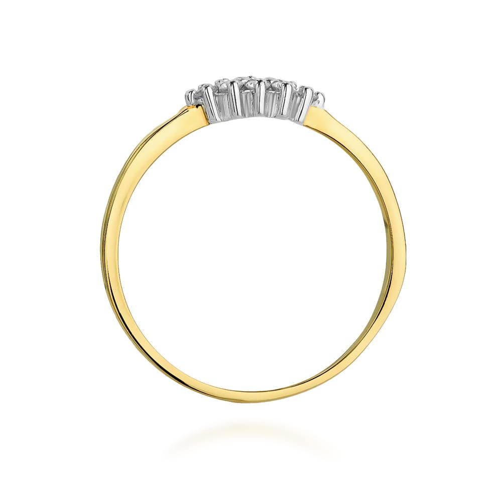 Pierścionek z brylantami 0,12 ct, żółte złoto 585
