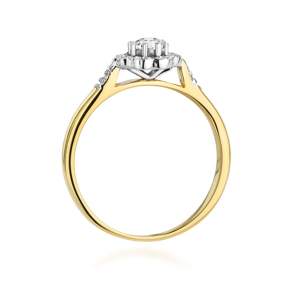 Pierścionek z brylantami 0,28 ct, żółte złoto 585