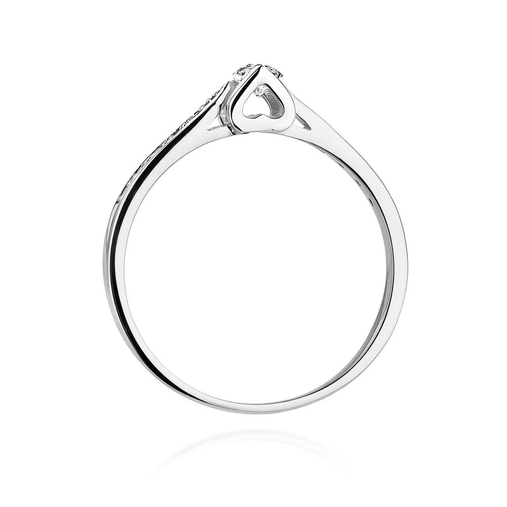 Pierścionek z diamentem laboratoryjnym 0,15 ct, białe złoto 585
