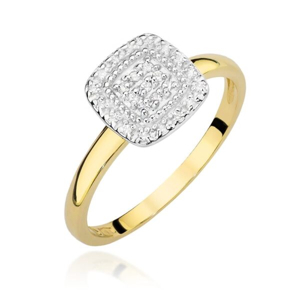 Pierścionek z brylantami 0,13 ct, żółte złoto 585