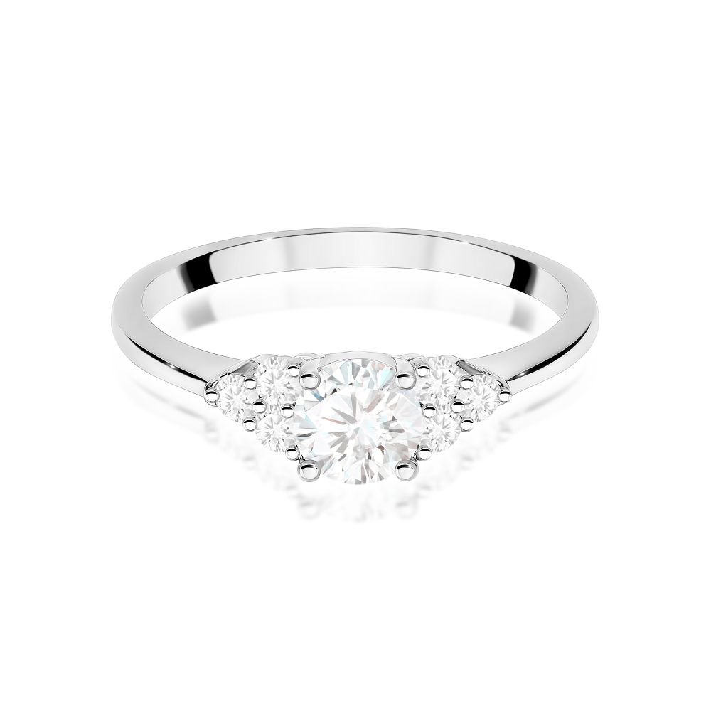 Pierścionek z diamentem laboratoryjnym 0,68 ct, białe złoto 585