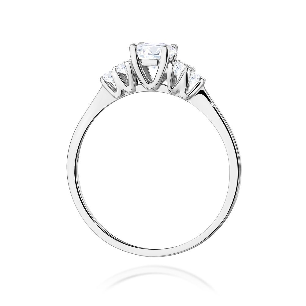 Pierścionek z diamentem laboratoryjnym 0,68 ct, białe złoto 585