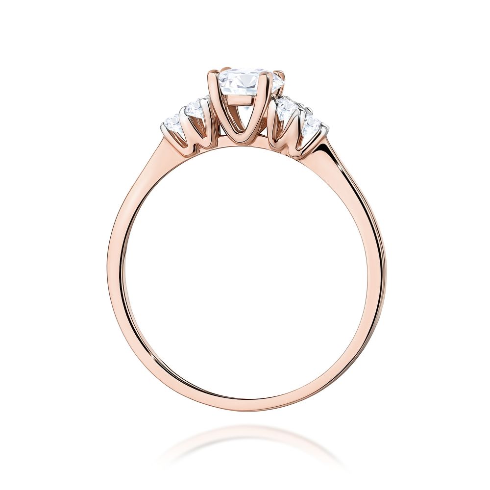 Pierścionek z diamentem laboratoryjnym 0,68 ct, różowe złoto 585