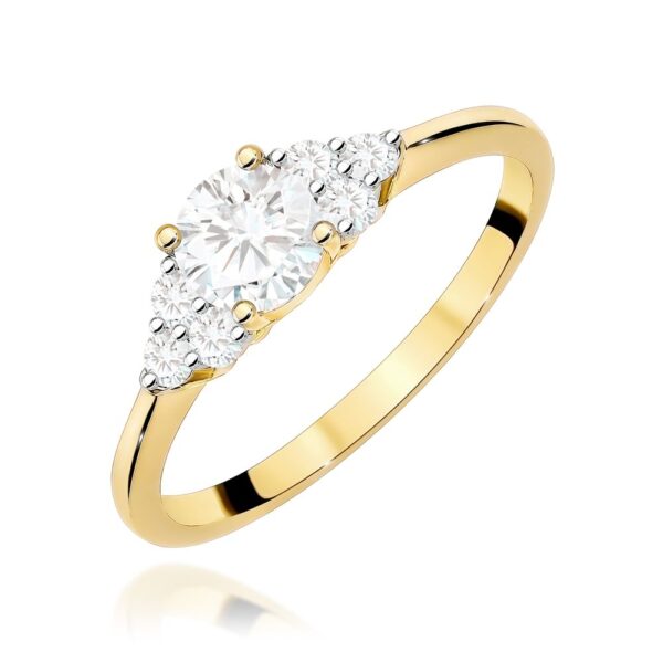 Pierścionek z diamentem laboratoryjnym 0,68 ct, żółte złoto 585