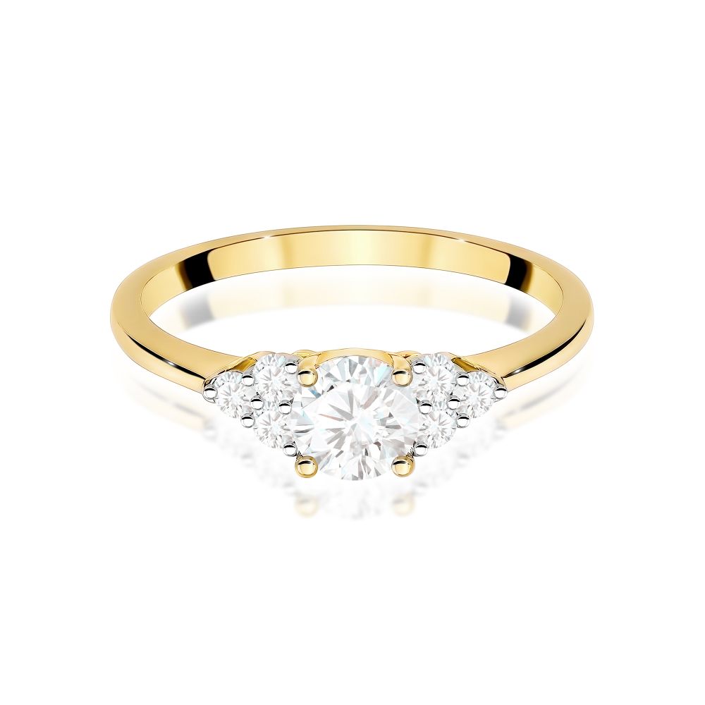 Pierścionek z diamentem laboratoryjnym 0,68 ct, żółte złoto 585