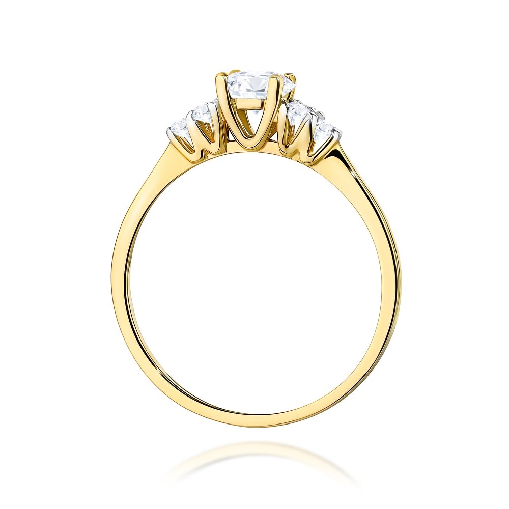 Pierścionek z diamentem laboratoryjnym 0,68 ct, żółte złoto 585