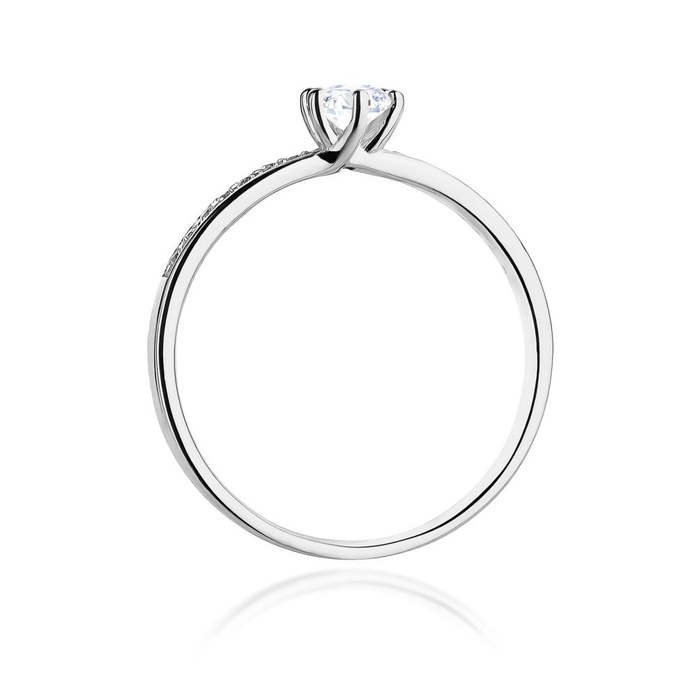 Pierścionek z brylantami 0,17 ct, białe złoto 585