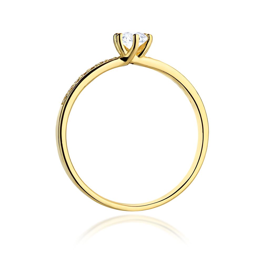 Pierścionek z brylantami 0,17 ct, żółte złoto 585