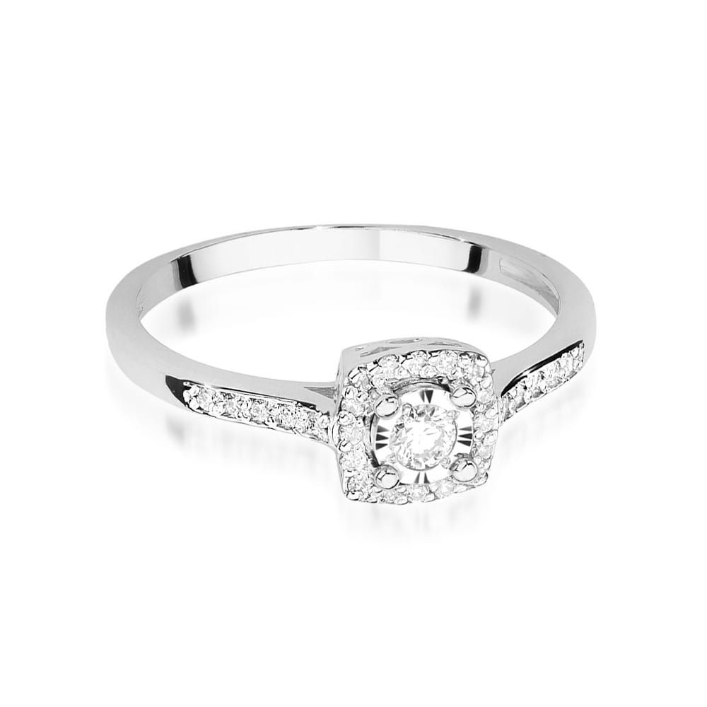 Pierścionek z brylantami 0,21 ct, białe złoto 585