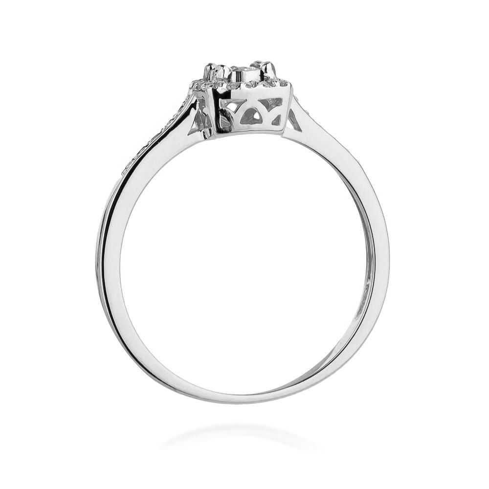 Pierścionek z brylantami 0,21 ct, białe złoto 585