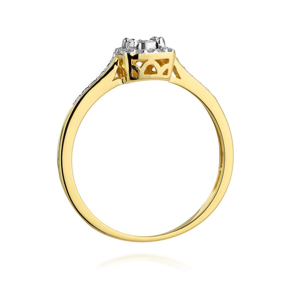 Pierścionek z brylantami 0,21 ct, żółte złoto 585