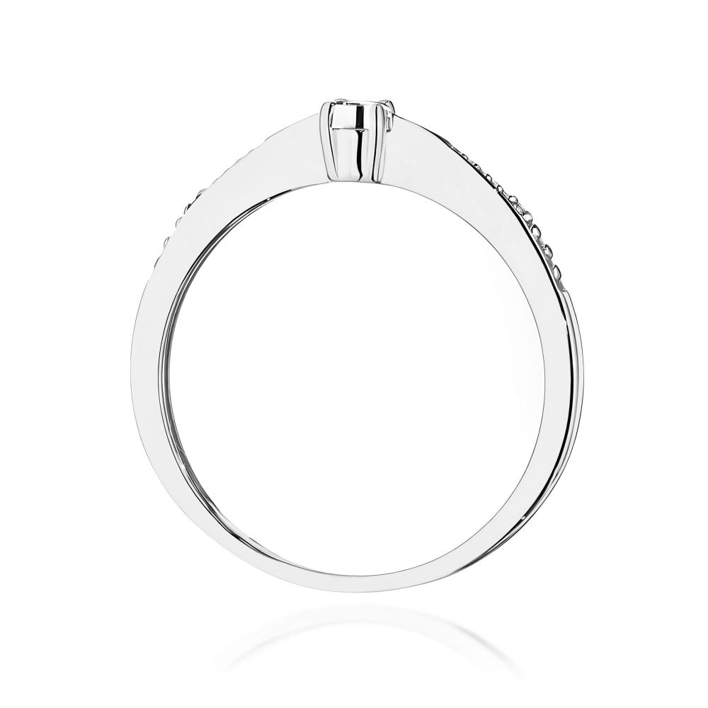 Pierścionek z brylantami 0,02 ct, białe złoto 585