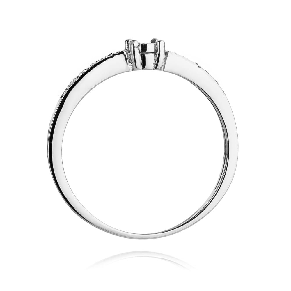Pierścionek z brylantami 0,07 ct, białe złoto 585