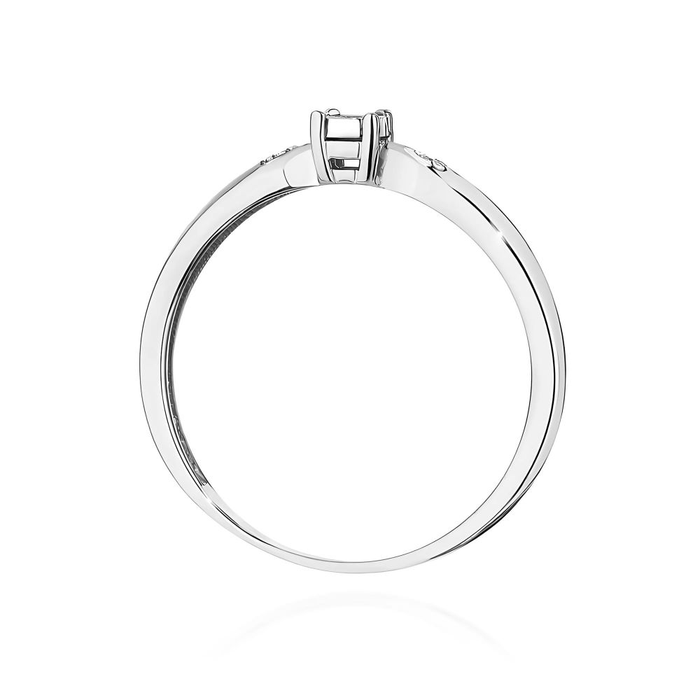Pierścionek z brylantami 0,03 ct, białe złoto 585
