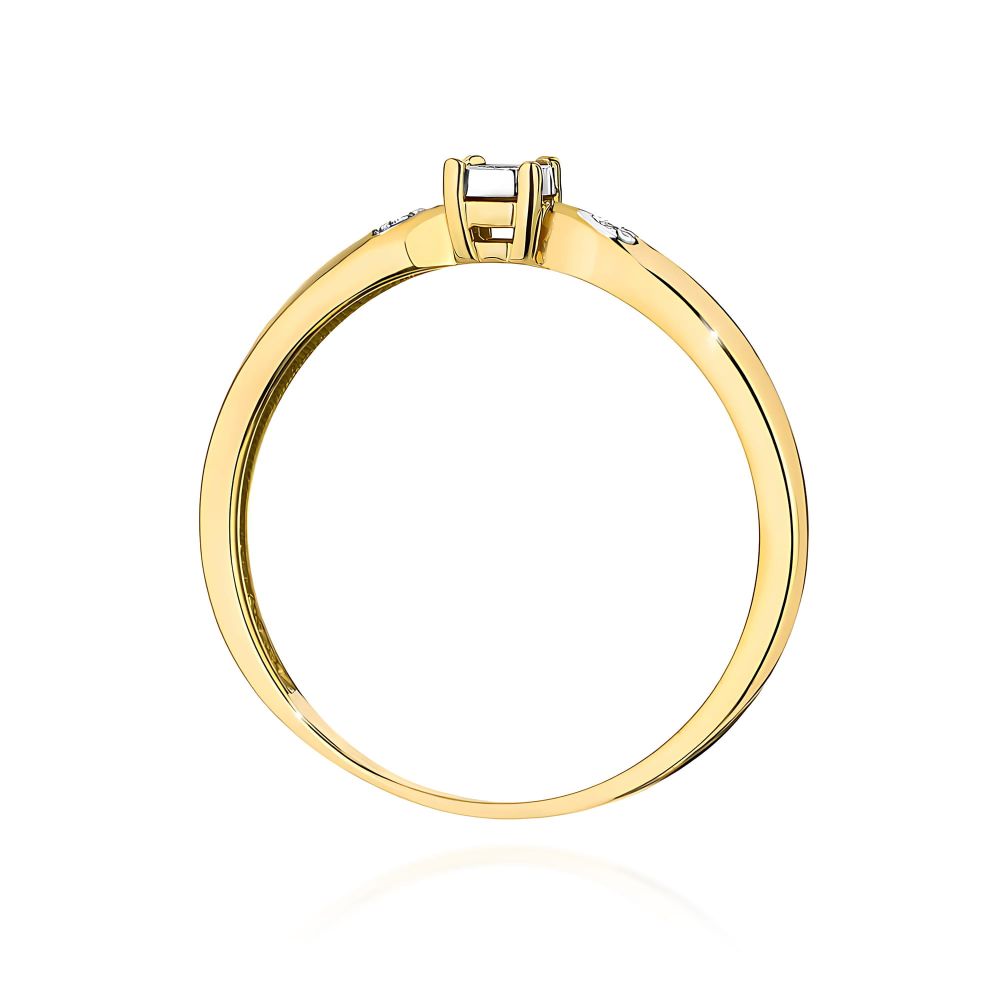 Pierścionek z brylantami 0,03 ct, żółte złoto 585