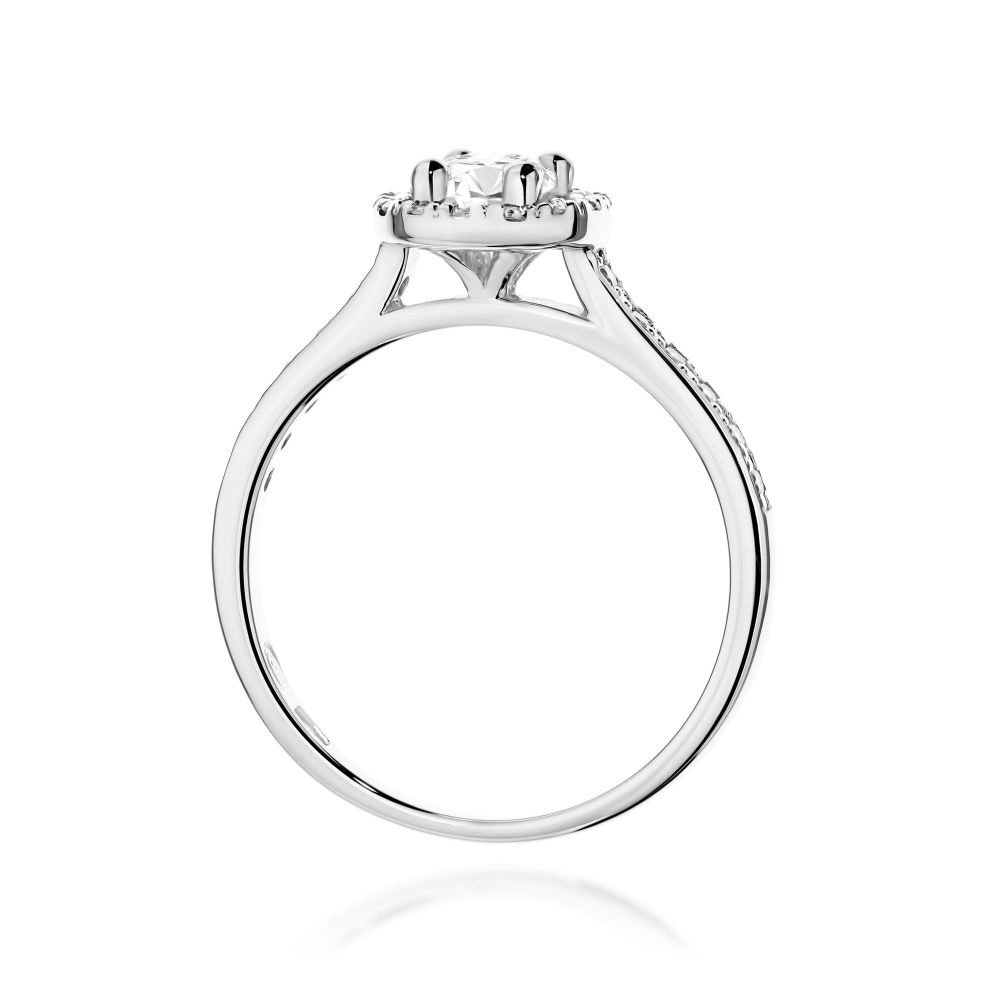 Pierścionek z diamentem laboratoryjnym 0,52 ct, białe złoto 585
