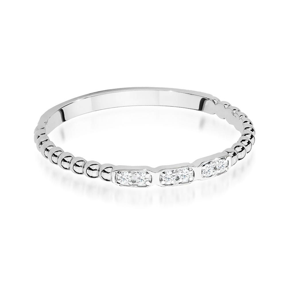 Pierścionek z brylantami 0,03 ct, białe złoto 585