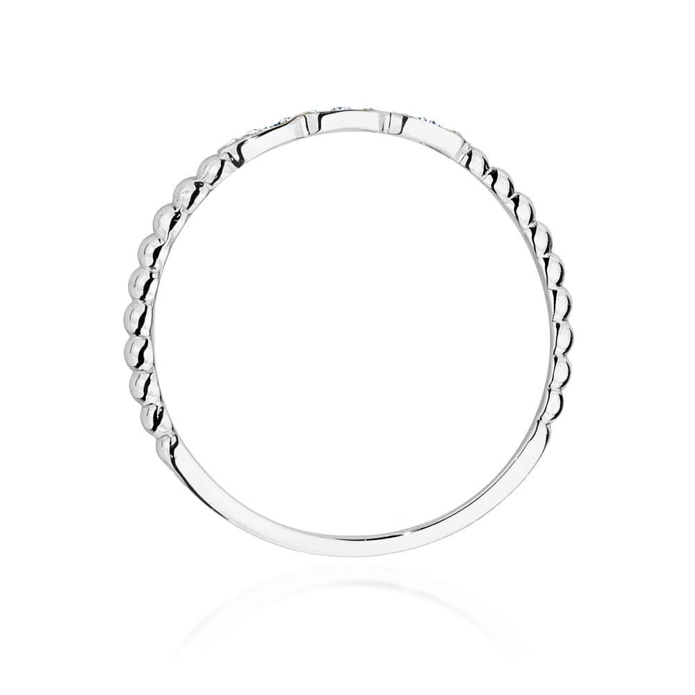 Pierścionek z brylantami 0,03 ct, białe złoto 585