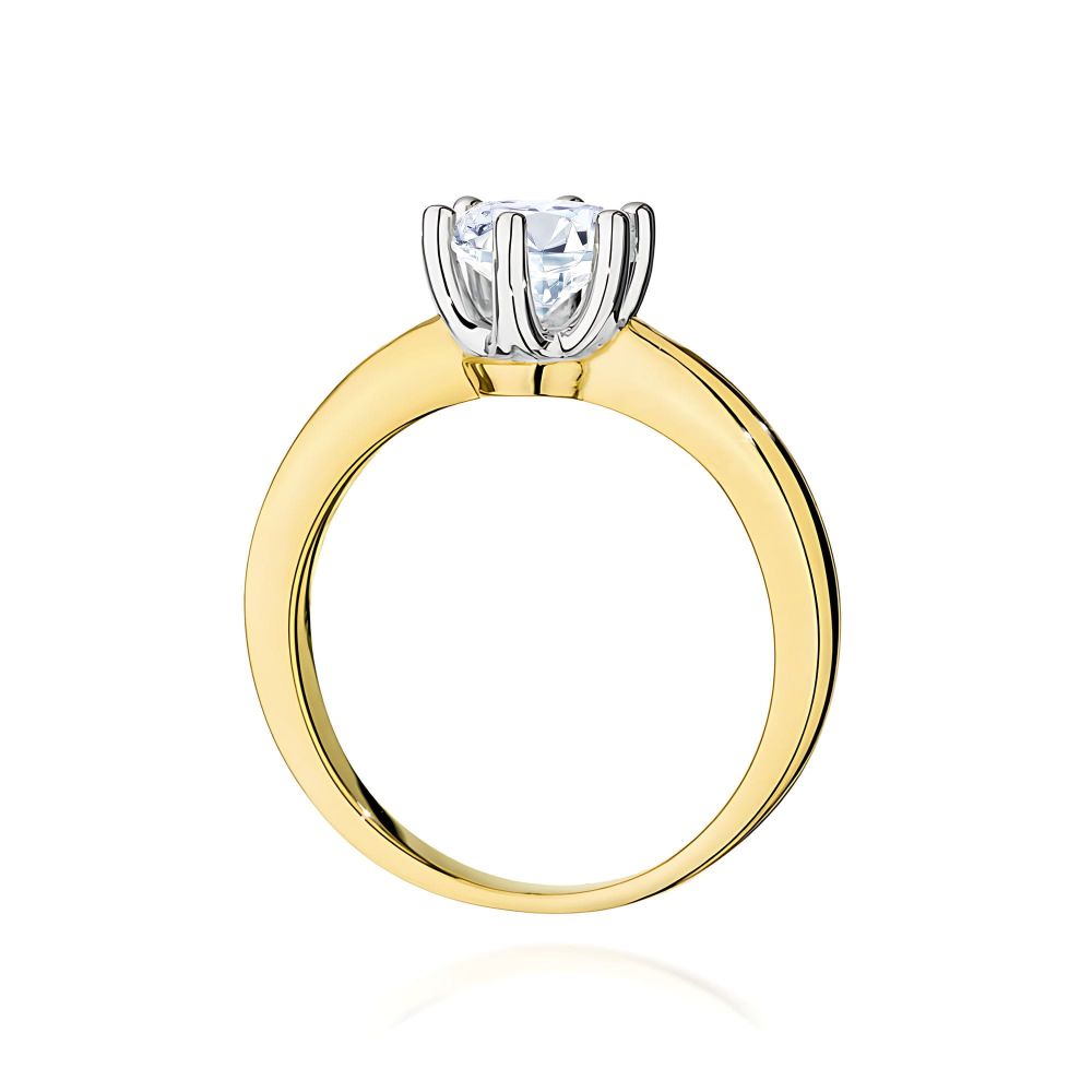 Pierścionek z diamentem laboratoryjnym 0,70 ct, żółte złoto 585