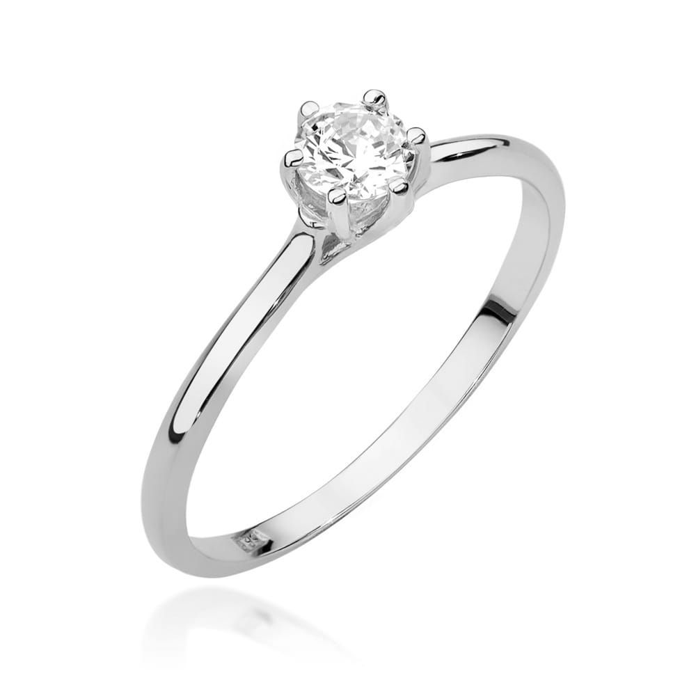 Pierścionek z brylantami 0,26 ct, białe złoto 585