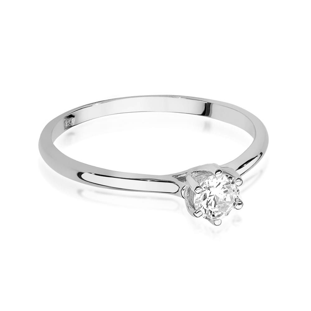 Pierścionek z brylantami 0,26 ct, białe złoto 585