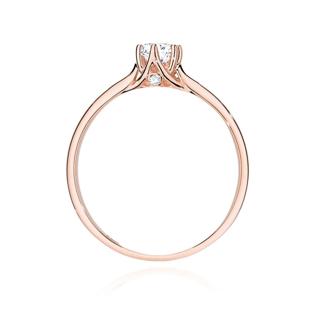 Pierścionek z brylantami 0,26 ct, różowe złoto 585