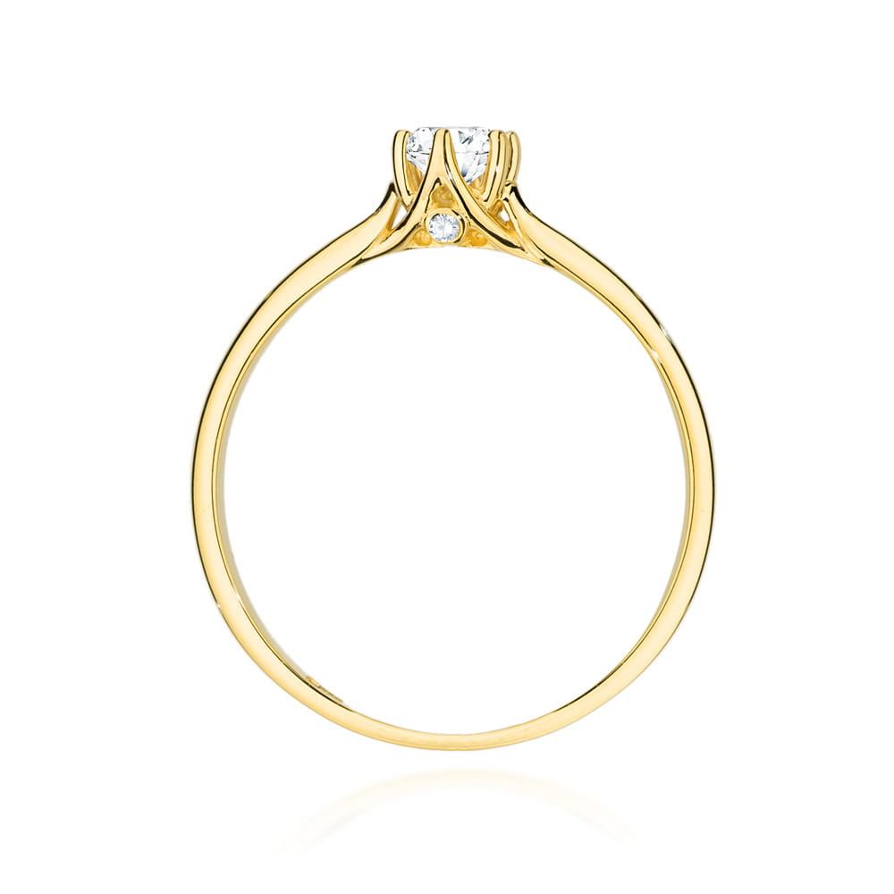Pierścionek z brylantami 0,26 ct, żółte złoto 585