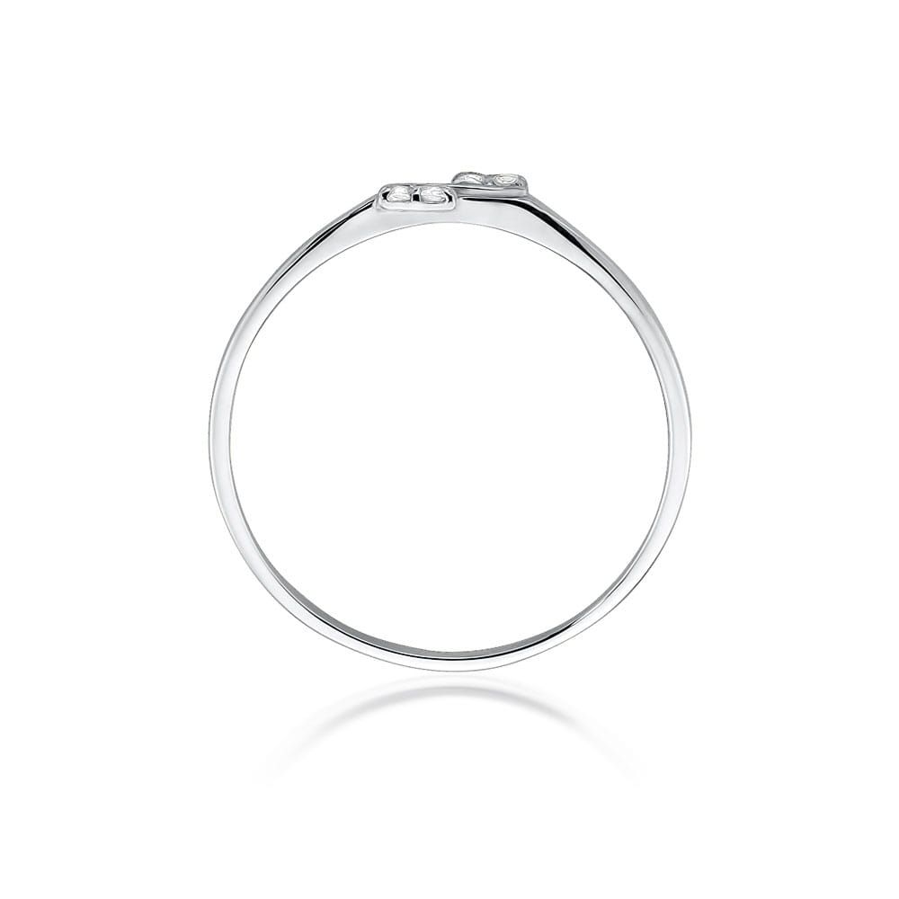 Pierścionek z brylantami 0,03 ct, białe złoto 585