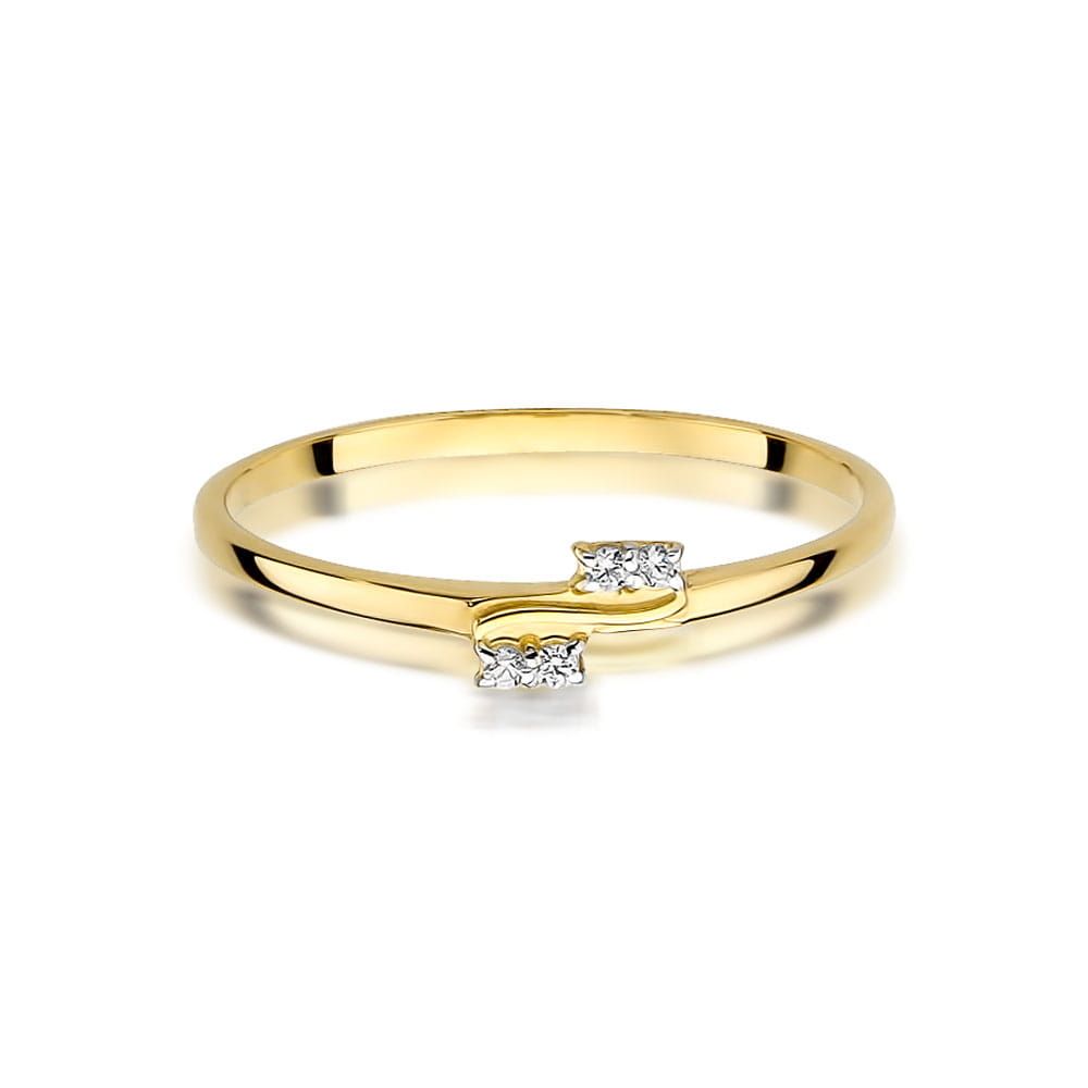 Pierścionek z brylantami 0,03 ct, żółte złoto 585