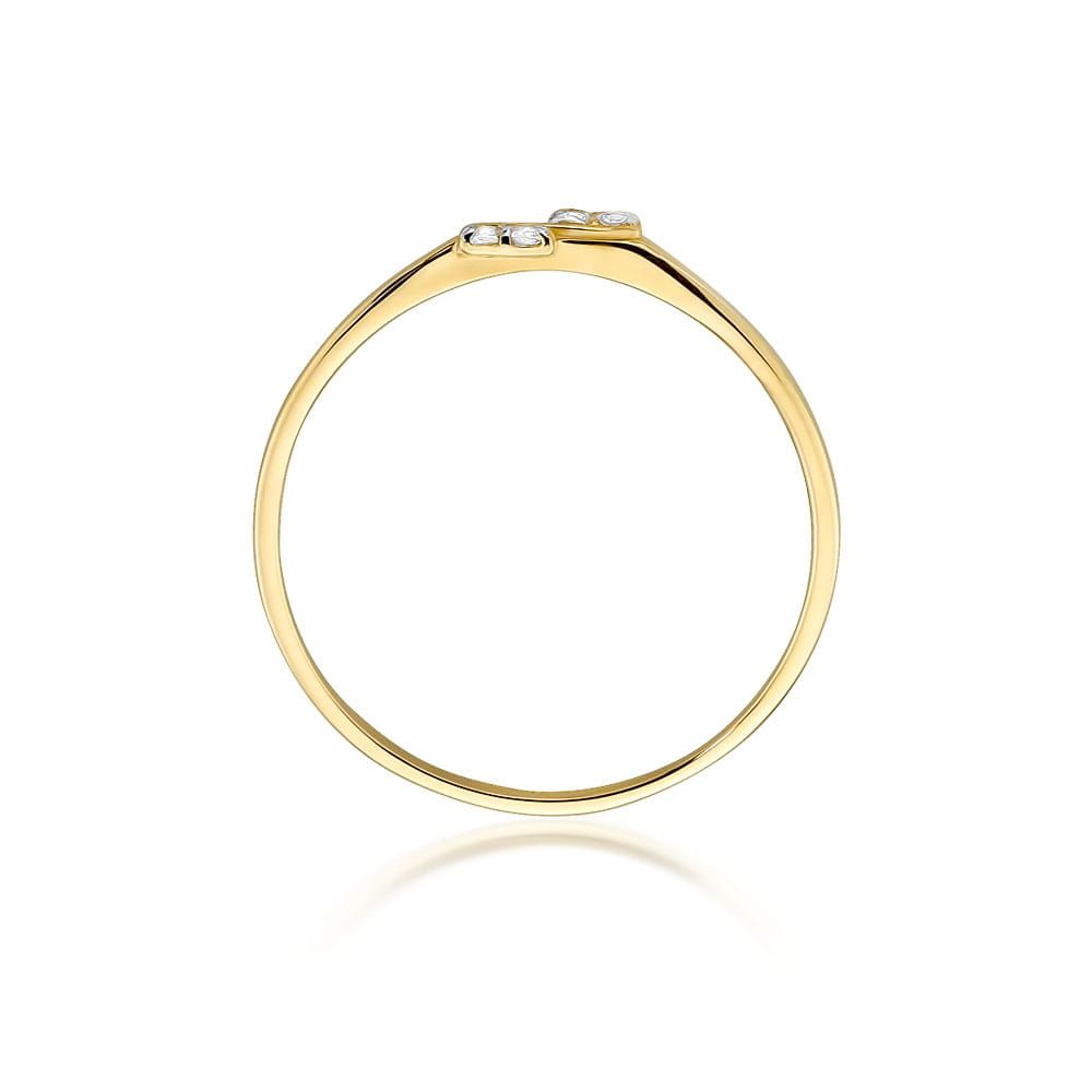 Pierścionek z brylantami 0,03 ct, żółte złoto 585