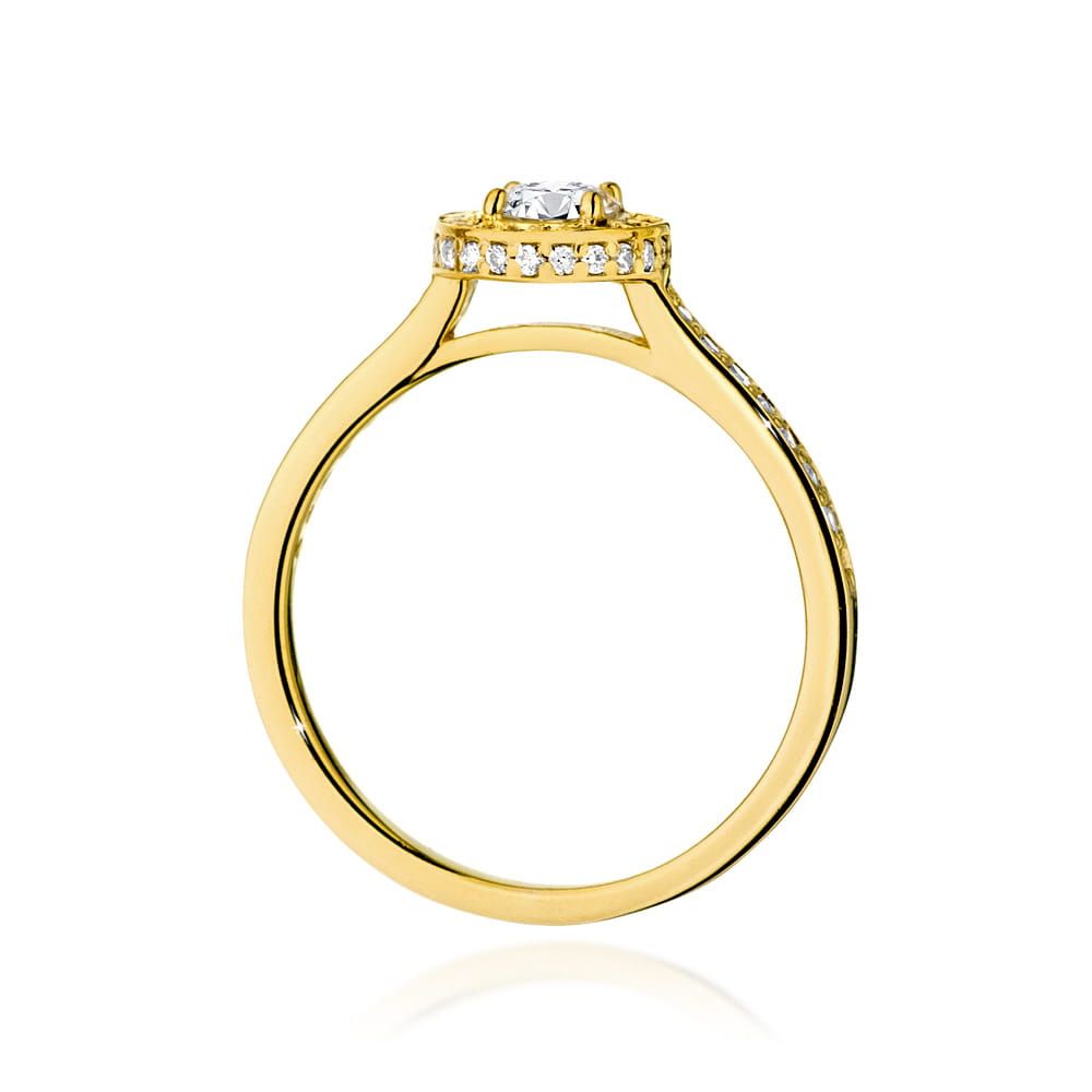Pierścionek z diamentem laboratoryjnym 0,74 ct, żółte złoto 585